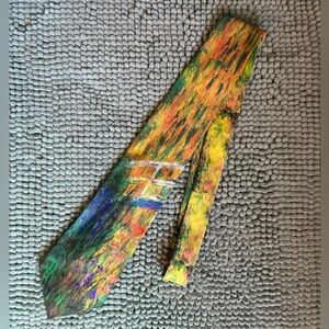 Laurent Montel Paris Vibrant Multicolor Tie  Monet “La Pont Japonais” 58”